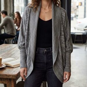 Aritzia Wilfred Diderot Studded Cocoon Cardigan Grey Boho Knit Oversized